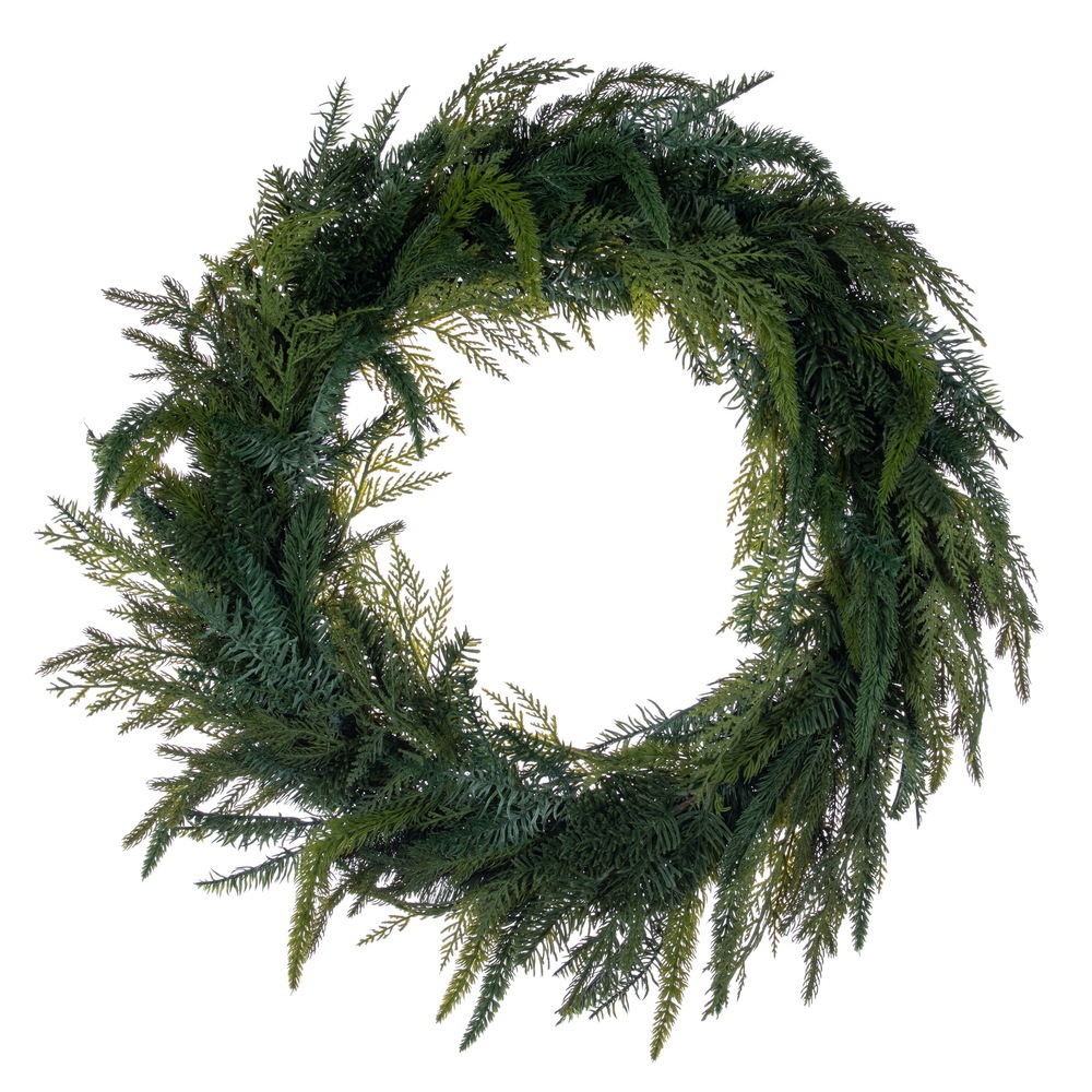 RK260728UV 28 in. UV-Resistant Mixed Green Greenery Artificial Wreath