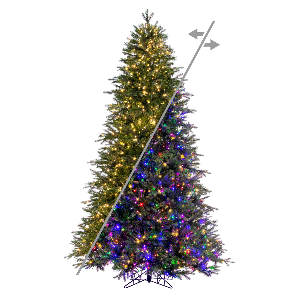K264168LEDCC 6.5 ft. x 50 in. Sheldon Fir Artificial Pre-Lit Christmas Tree with 3 mm 1400 LED Color Changing