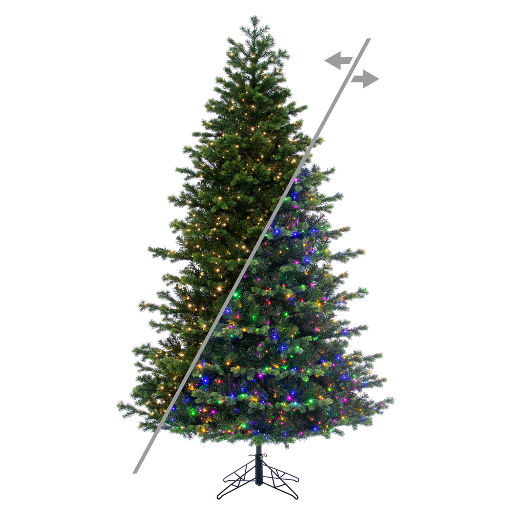G264378LEDCC 7.5 ft. x 56 in. Black Hills Spruce Artificial Christmas Tree - 3 mm Tips - 1450 Clear Lights, Green