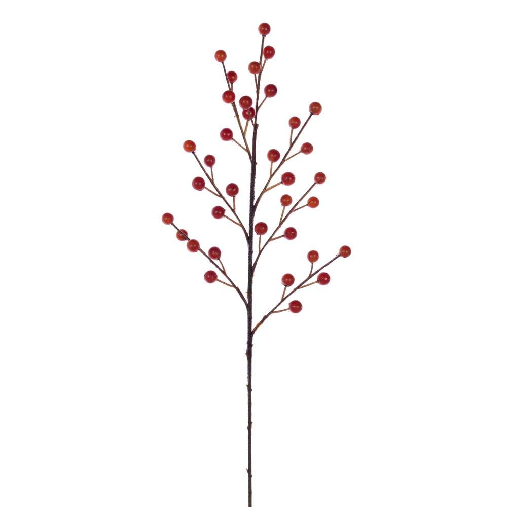 RK260175UV 18 in. UV-Resistant Orange Ilex Berry Artificial Spray - 6 per Bag