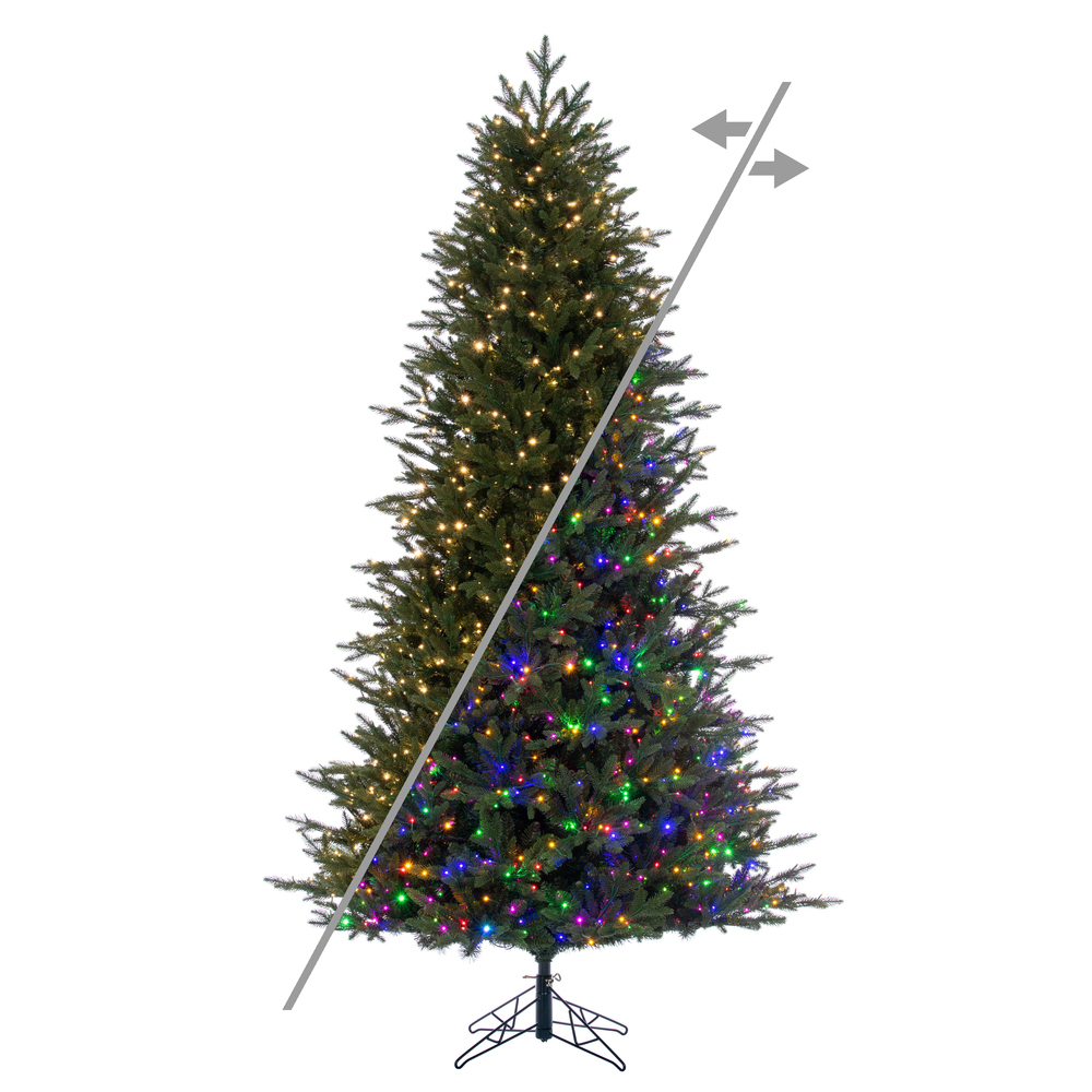 G261278LEDCC 7.5 ft. x 54 in. Midwest Fraser Fir Artificial Christmas Tree - 3 mm Tips - 1550 Clear Lights, Green