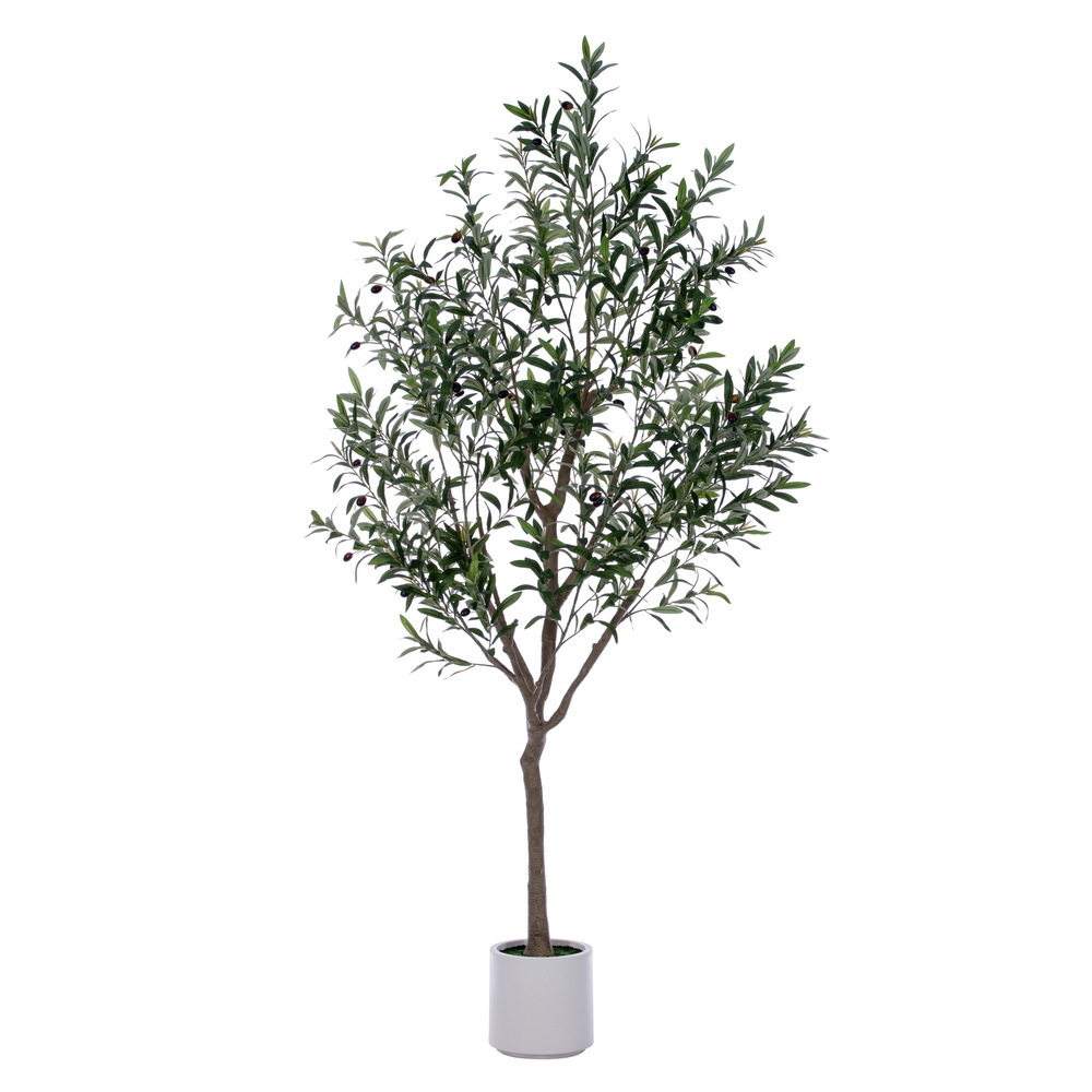 FH260184 Olive Artificial Tree, 7 ft., Potted - Green