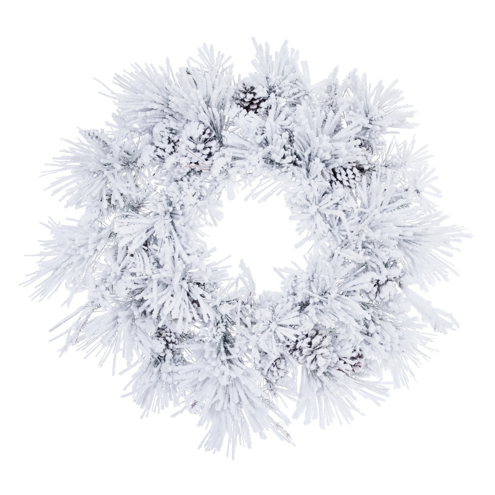A264547 48 in. Flocked White on Green Mountain Pine Wreath with 216T