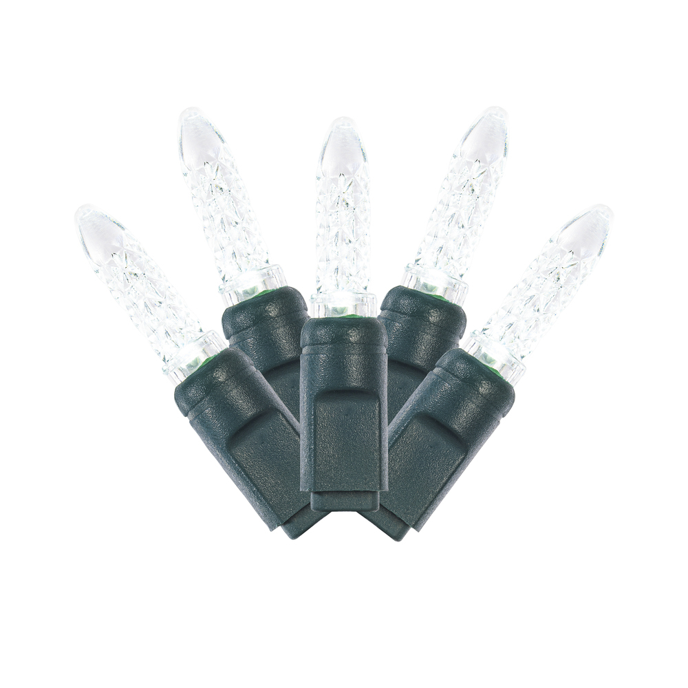 X4G5709PBG 70 Light LED Pure White Green Wire M5 End-Connecting Set, 4 in. x 24 ft., Pure White