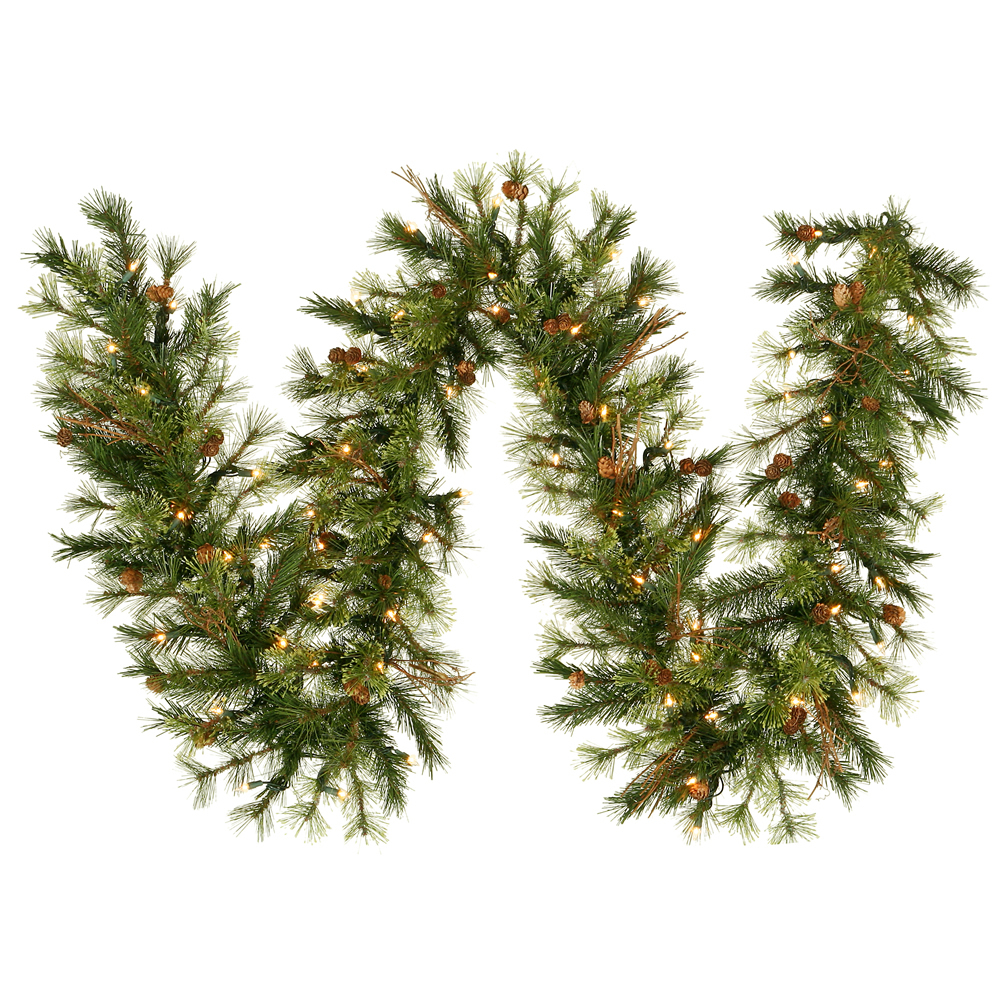 Mixed Country Garland with Warm White LED Lights, 9 ft. x 16 in.