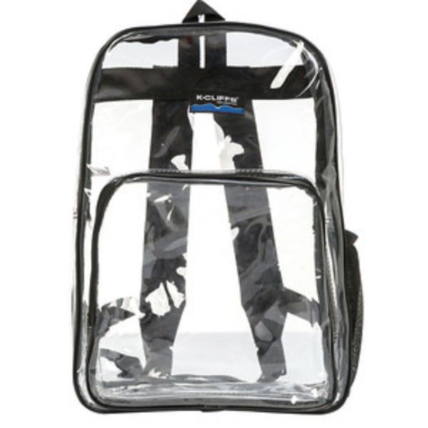 See Through Clear PVC Backpack, Black