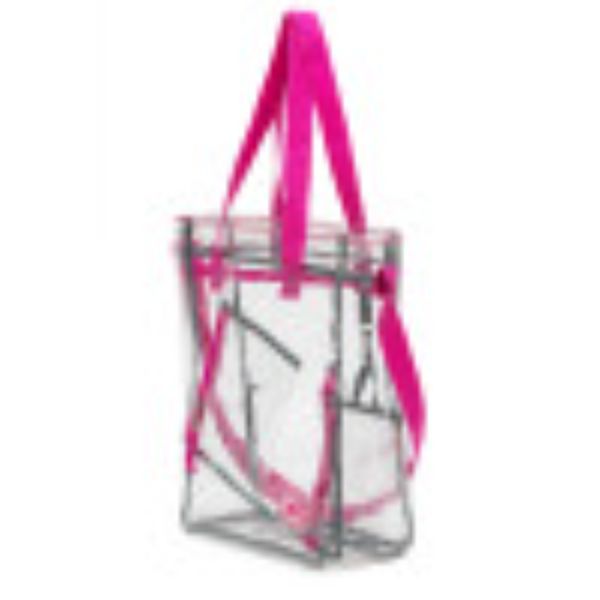 15.5 in. See Through Clear PVC Messenger Bag, Purple - 0.5 mm