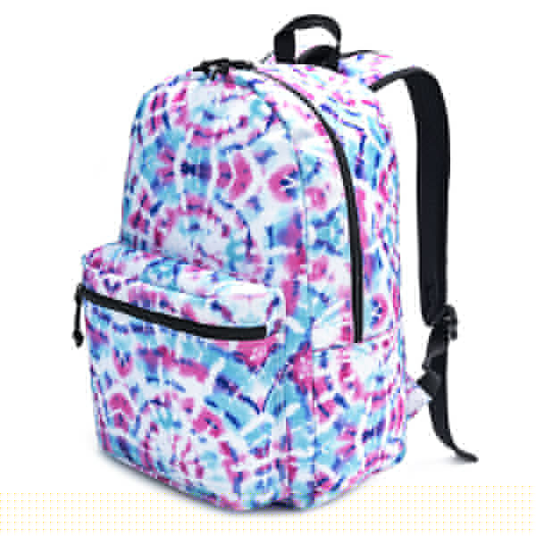 LM223 Pastel 18 in. Printed Simple Pattern Travel Daypack for Laptop & Tablet, Pastel