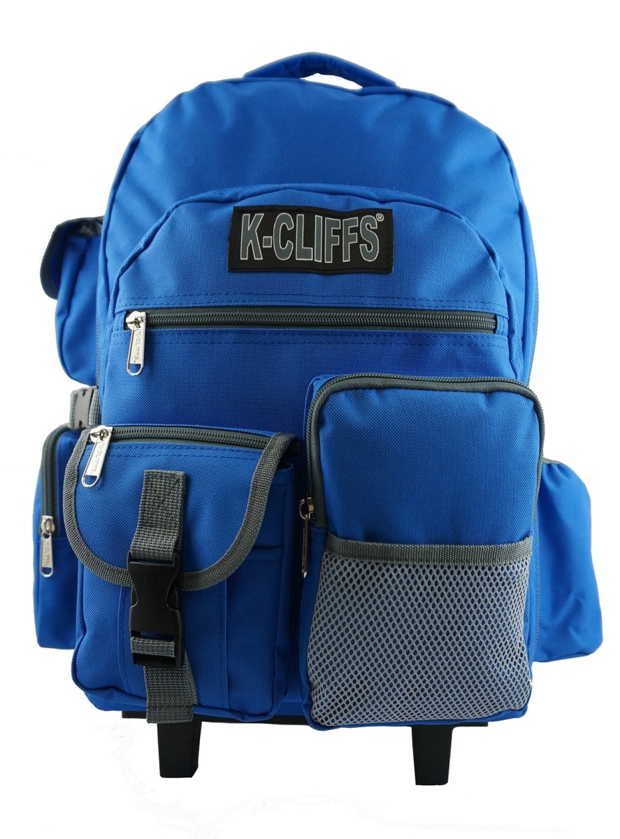 LM218-roy Deluxe Wheeled Rolling School Backpack Sturdy Wheels, Royal