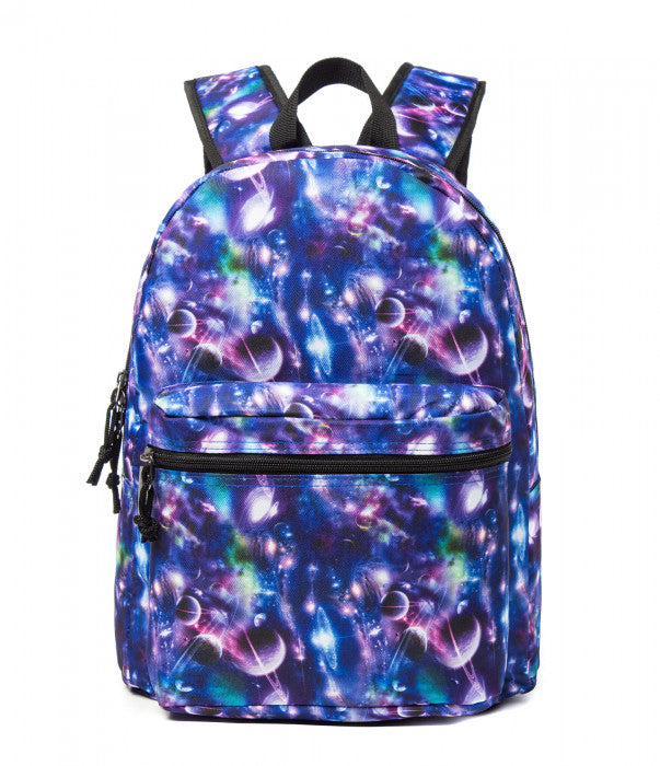 LM223-galaxy 18 in. Printed Pattern School Bookbag, Travel Daypack for laptops & Tablets, Glue - Galaxy