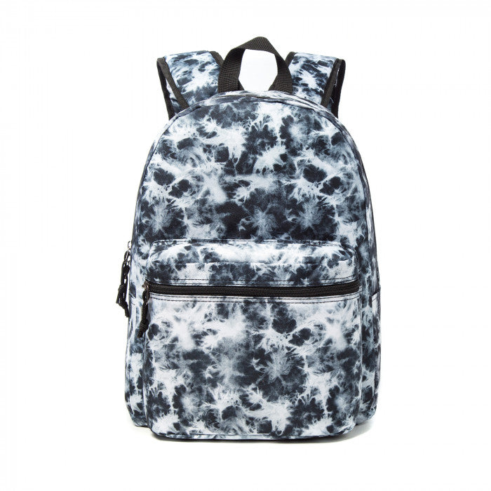 LM223-marble 18 in. Printed Pattern School Bookbag, Travel Daypack for laptops & Tablets, Black - Marble