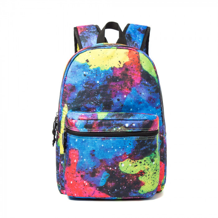 LM223-rainbow 18 in. Printed Pattern School Bookbag, Travel Daypack for laptops & Tablets, Red - Rainbow