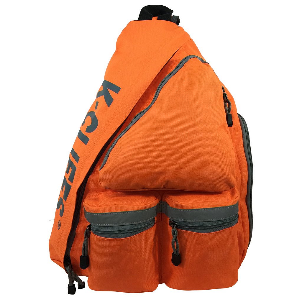RT109-fl orange 19 in. Sling Backpack Bright Color Body Bag Reflective Daypack Bookbag, Orange