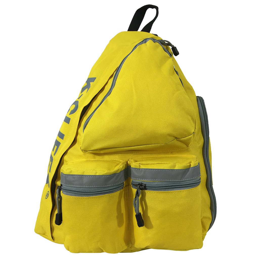 RT109-fl yellow 19 in. Sling Backpack Bright Color Body Bag Reflective Daypack Bookbag, Yellow