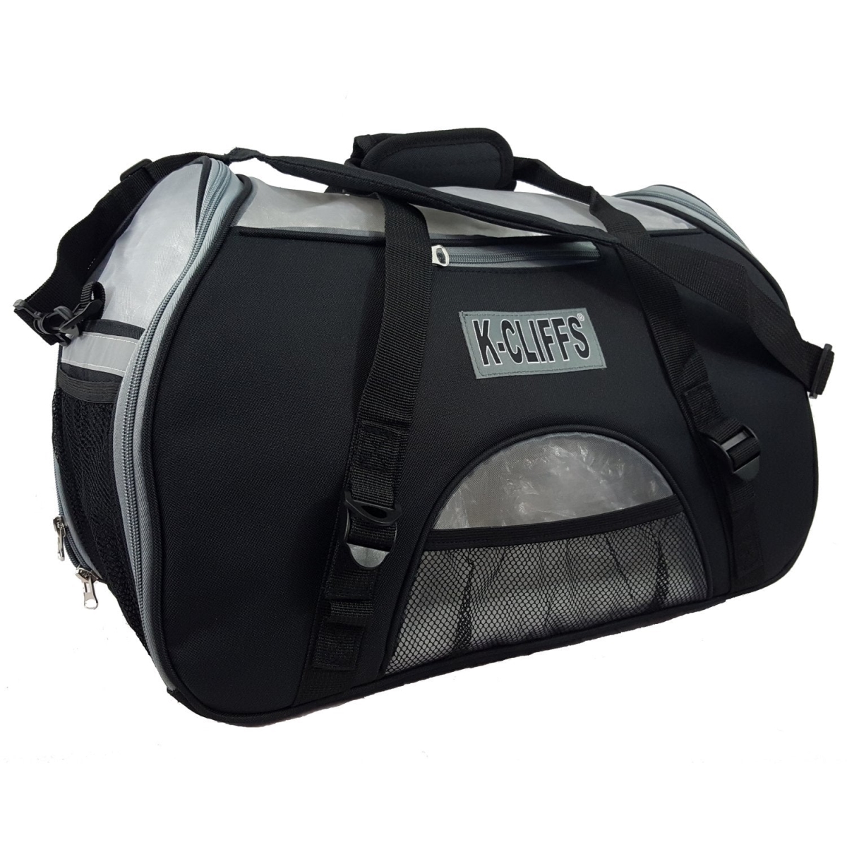 RT116-black Heavy Duty Soft-Sided Pet Carrier Bag with Fleece Bed, Black