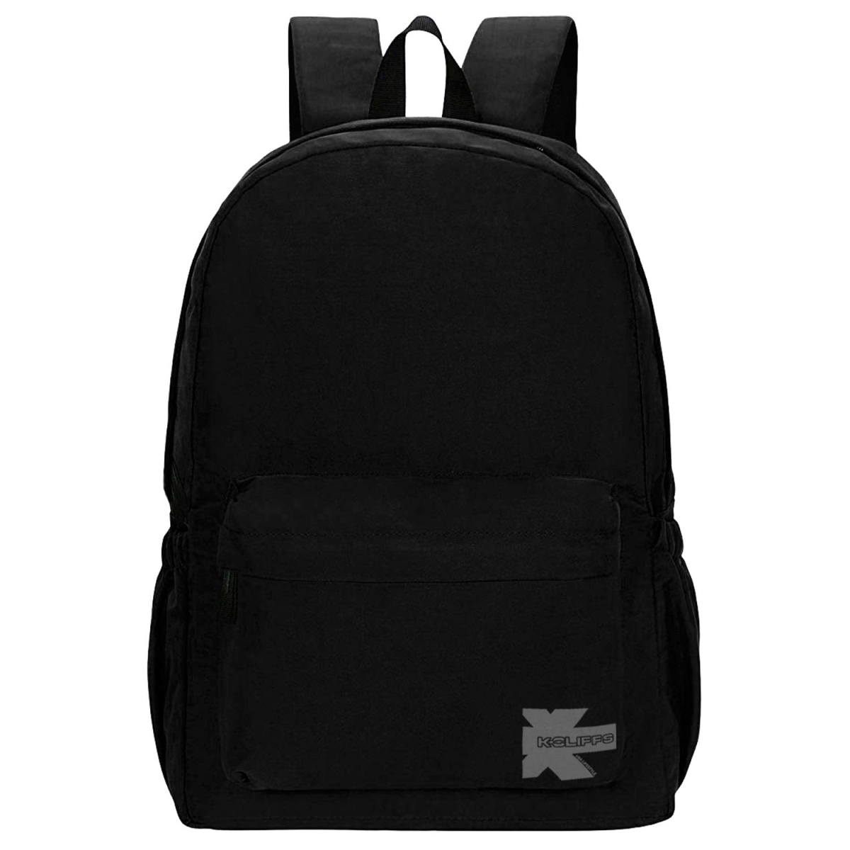 RT129-black Basic 18 in. School Backpack Simple Student School Bag Lightweight Durable Daypack, Black