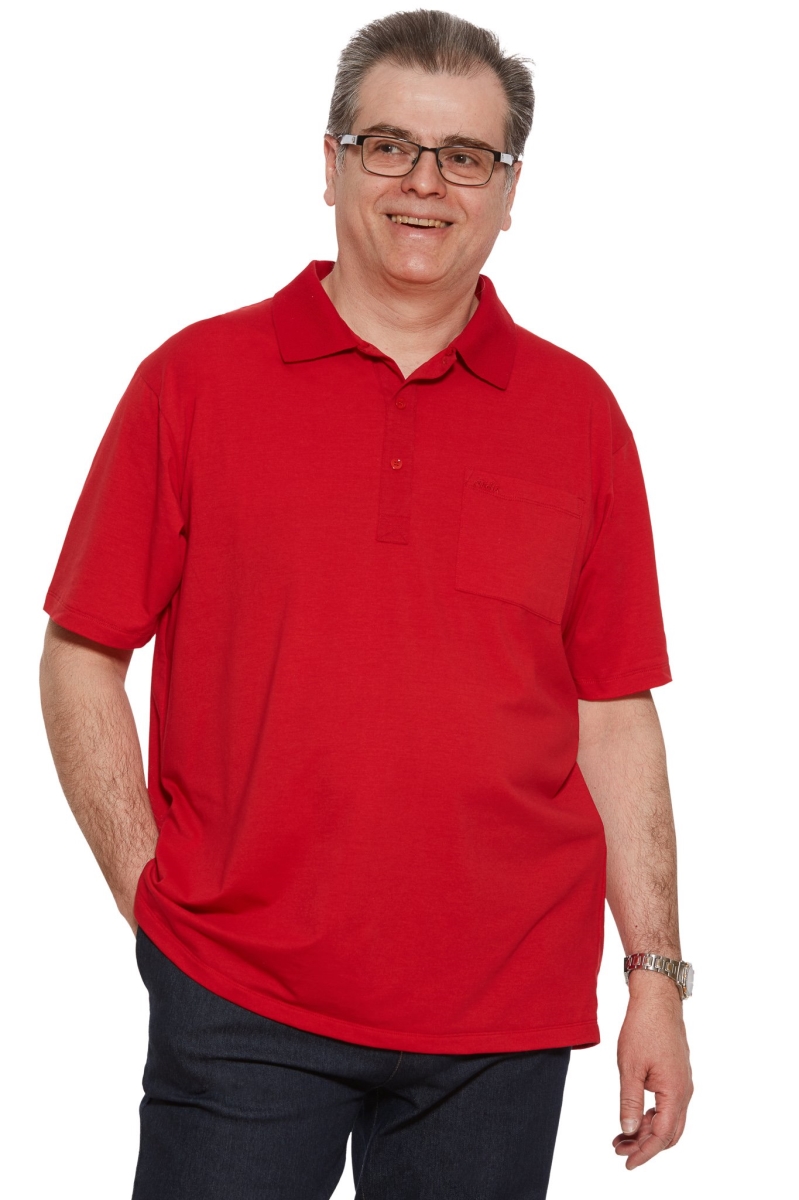 Ralfie Polo Shirt for Men - Red - Extra Large - Adaptive Clothing - Easy Access Design