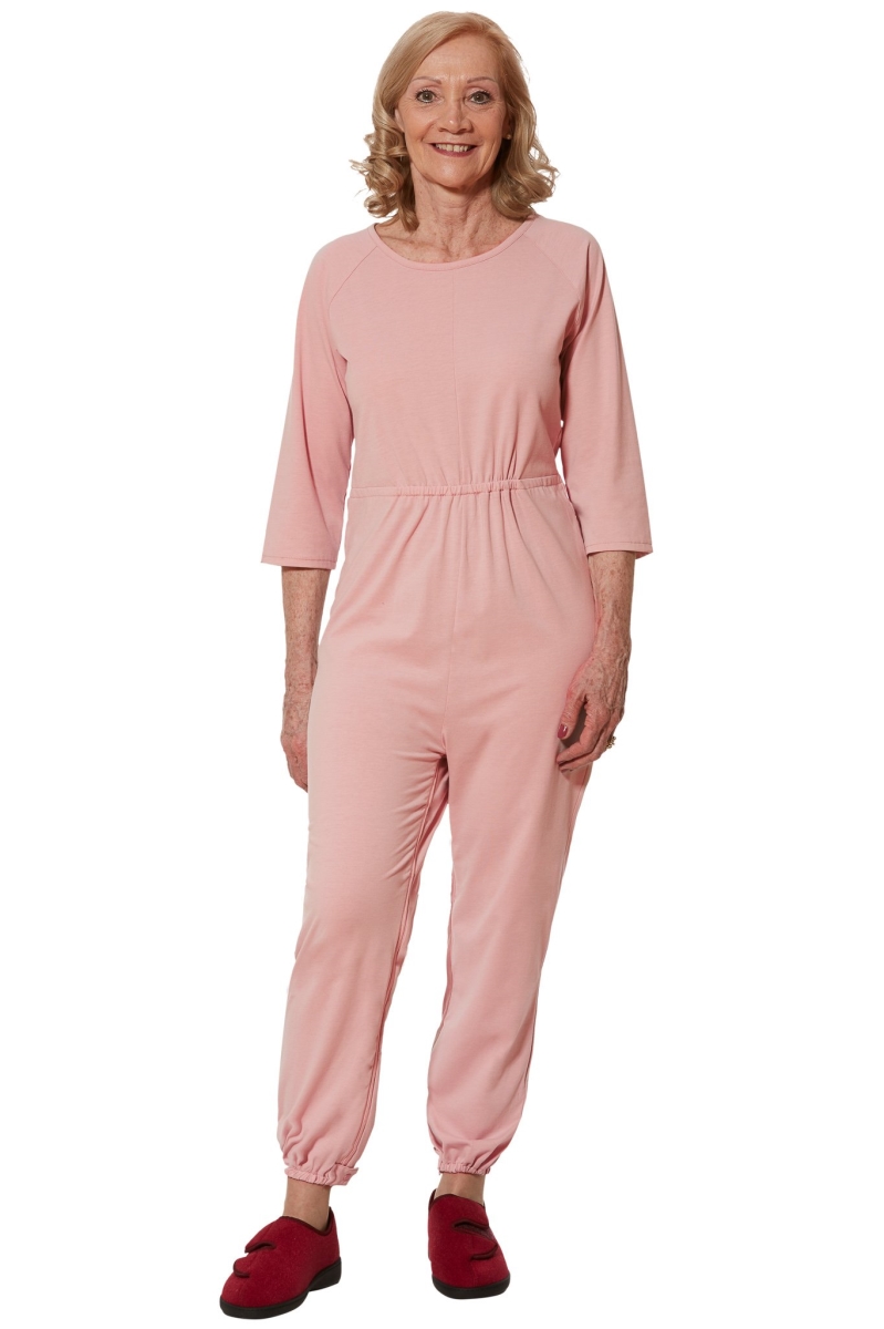 Carrie Adaptive Jumpsuit for Women - Pink - 1XL - Easy Access Design