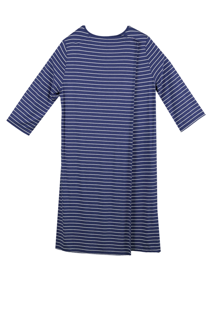 Adaptive Nightgown for Women - Indigo - Medium - Open Back Design