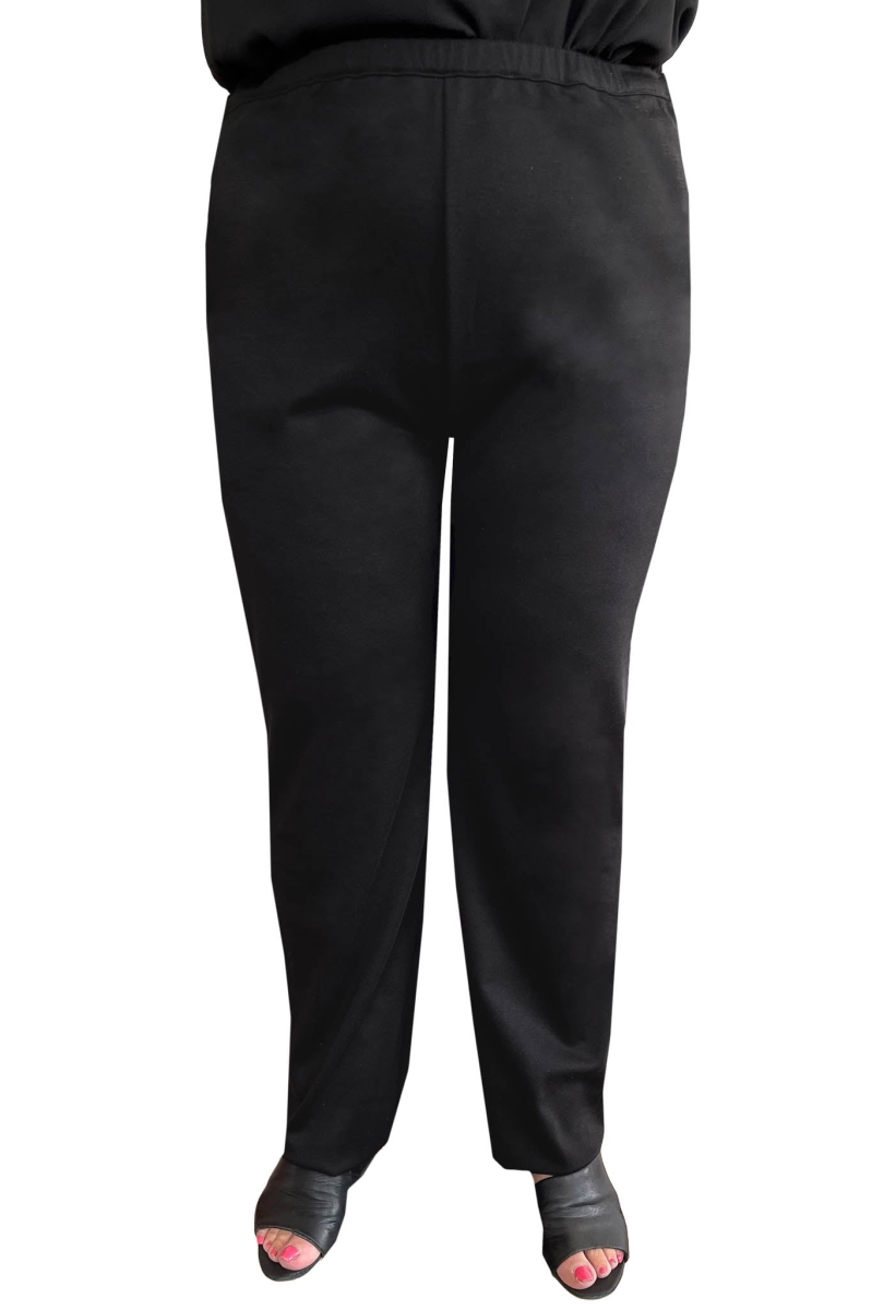 2-602-190-1 Women Knit Side-Opening Adaptive Pants - Arie, Black - Extra Small