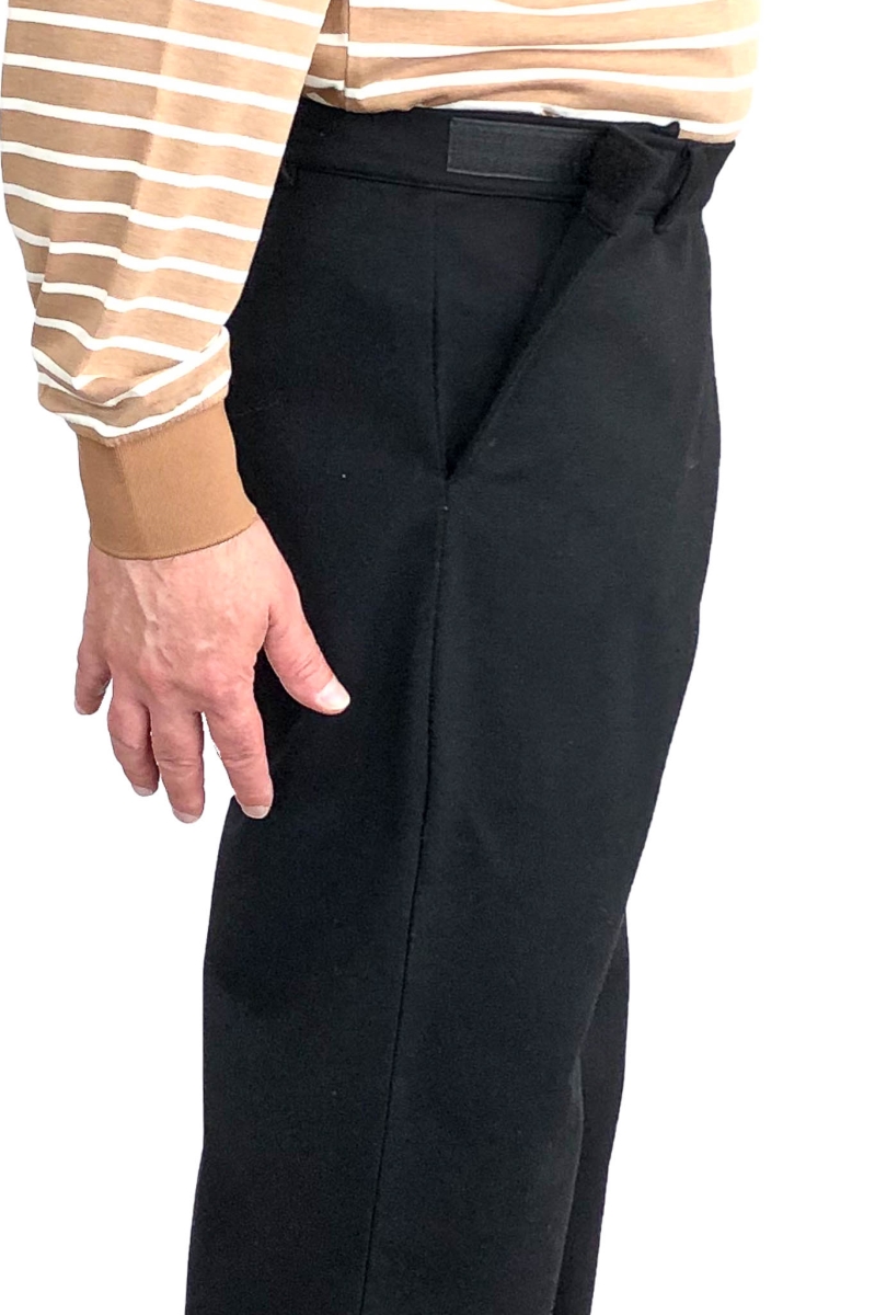 Side-Opening Adaptive Pants for Mens - Stan, Black - Medium