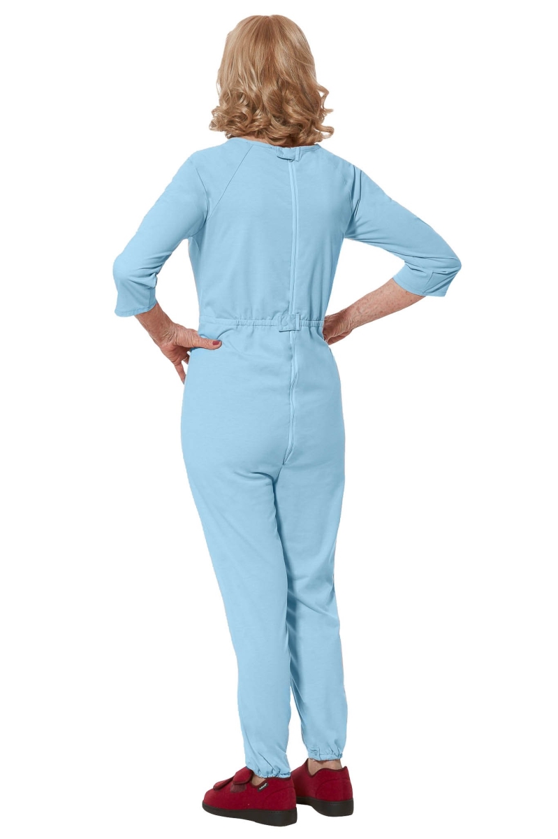 Women's Anti-Strip Jumpsuit - Blue - Small - Comfort & Dignity