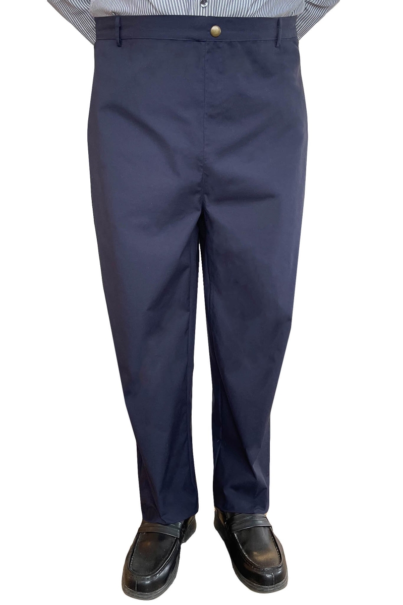 Back-Panel Adaptive Pants for Mens - Chris, Blue - Small