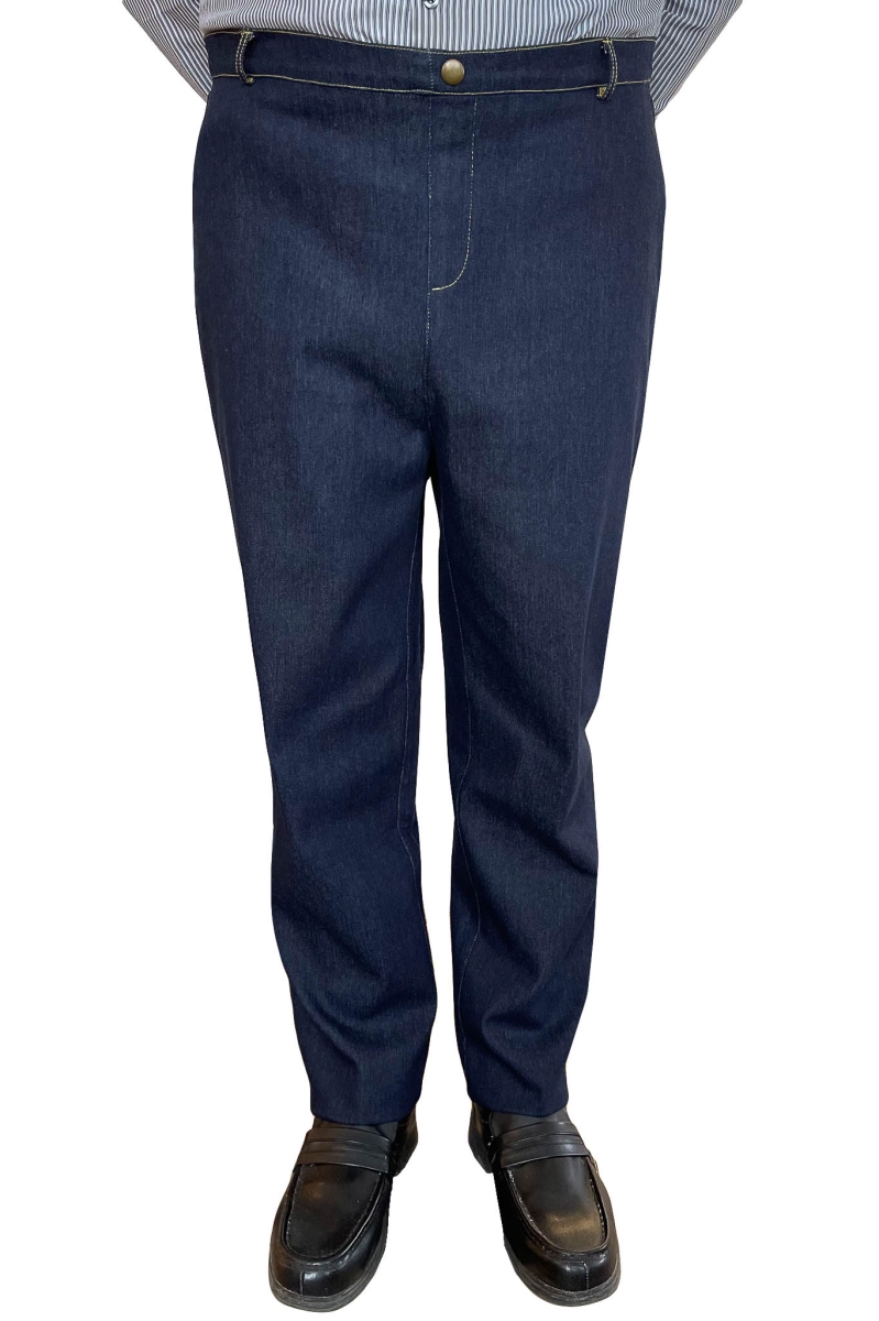 Back-Panel Adaptive Pants for Mens - Liam, Blue - Small