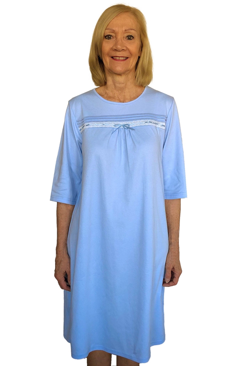 Adaptive Women's Nightgown - Blue - Small - Comfortable Design