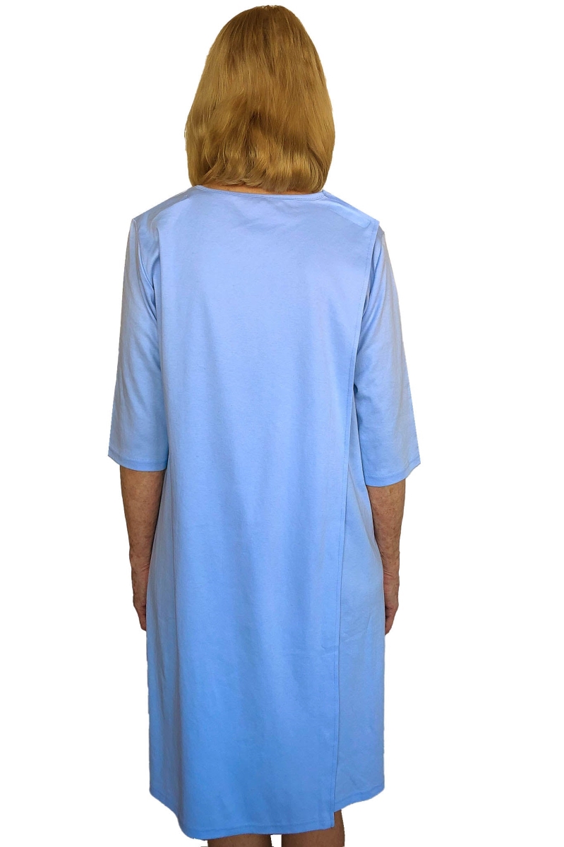 Women Adaptive Nightgown - Olivia, Blue - Medium