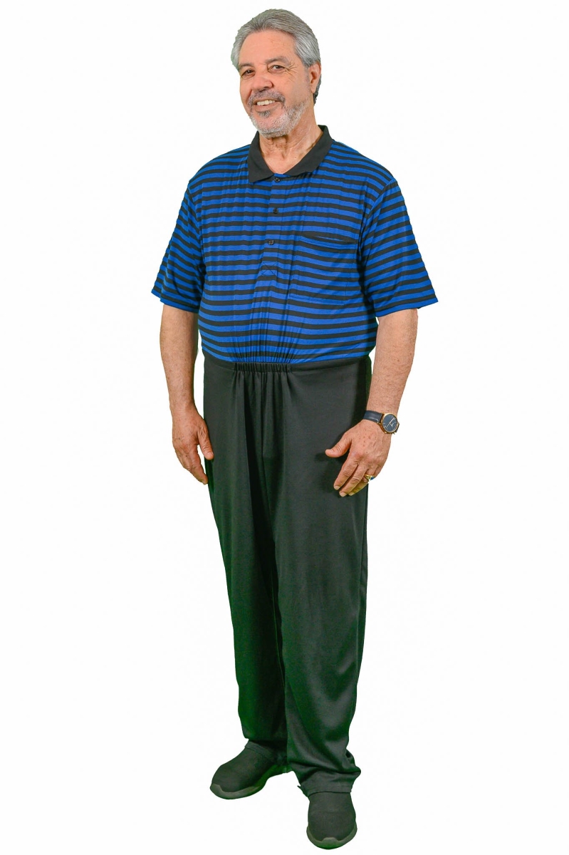 Anti-Strip Jumpsuit - Blue - Small - Comfort & Dignity for Men