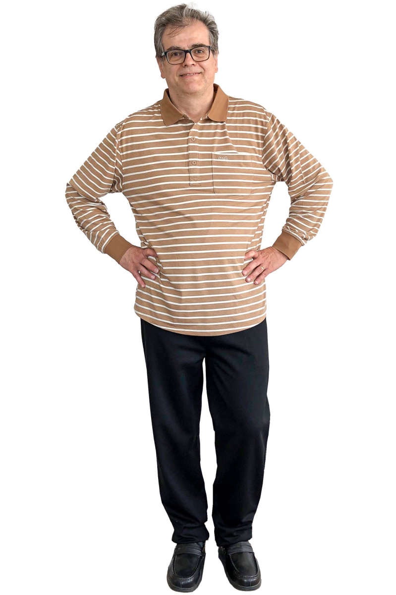 1-605-190-7 Men Side-Opening Adaptive Pants - Stan, Black - 3XL