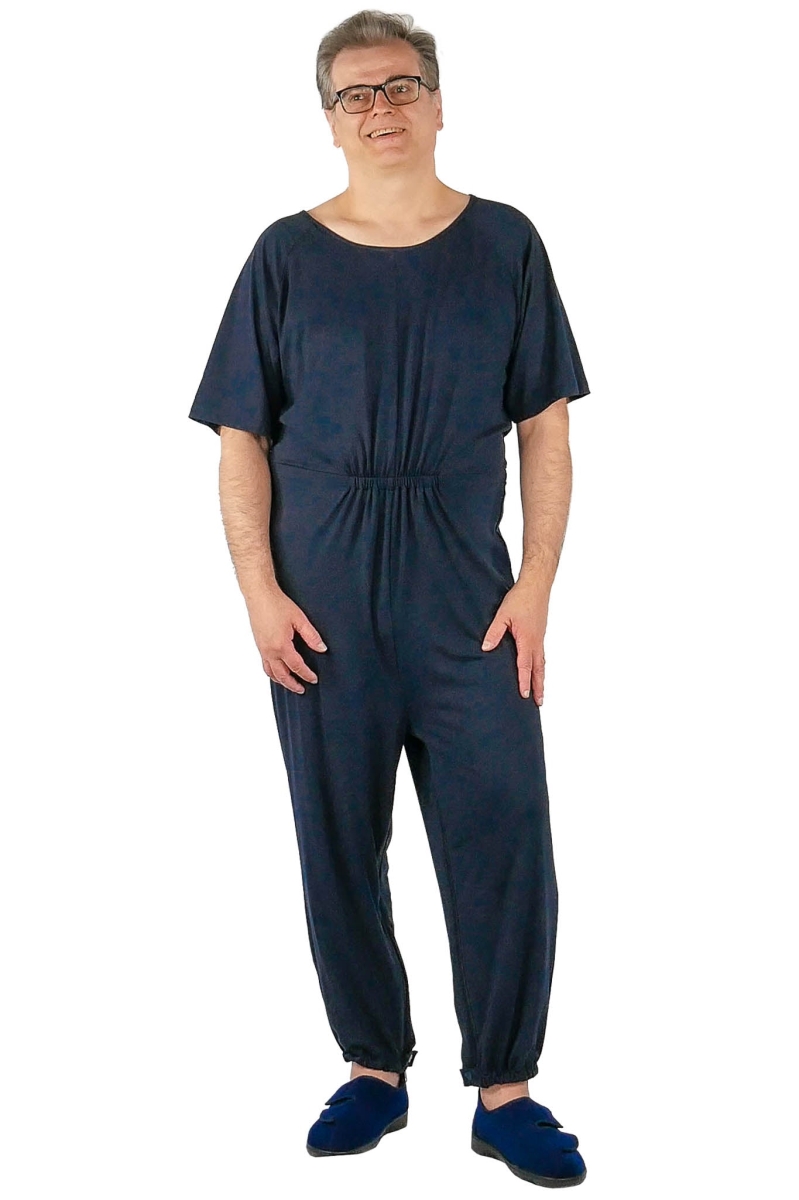 Men Anti-Strip Jumpsuit - Bobby, Navy - Small