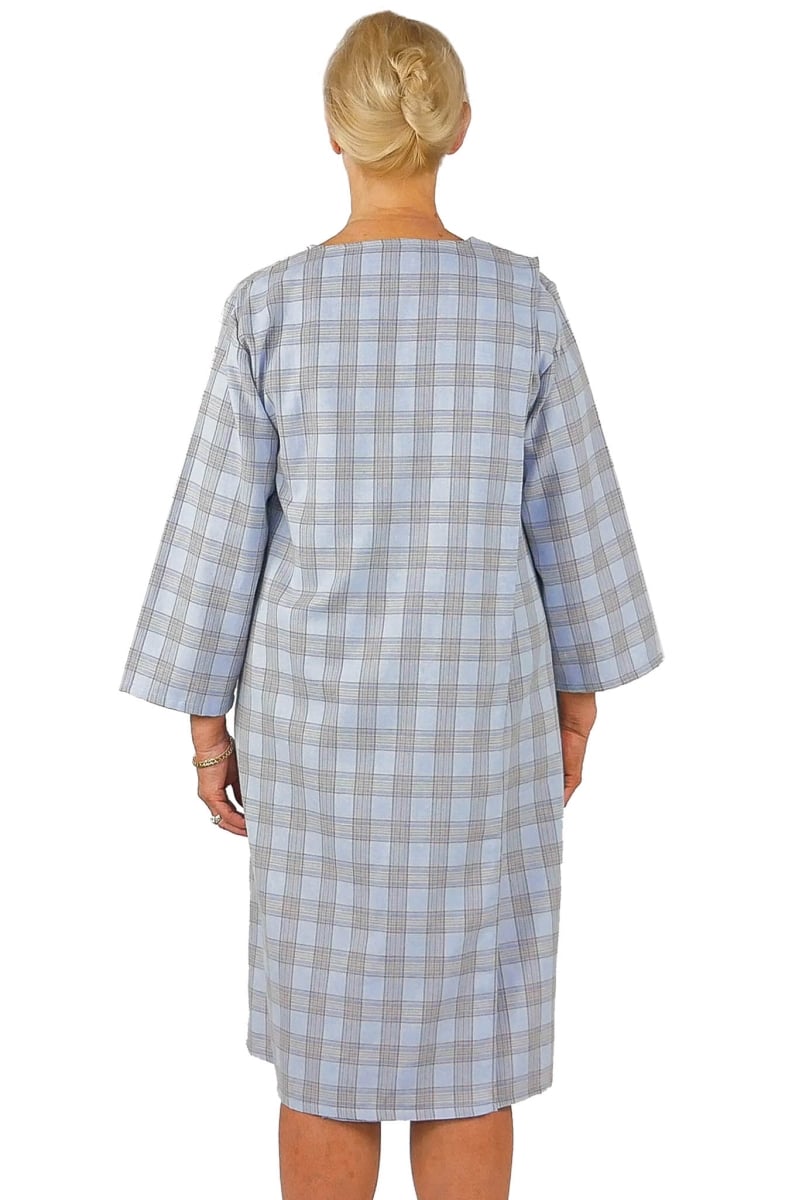 Adaptive Women's Nightgown - Elsa - Blue - Small - Open Back Design