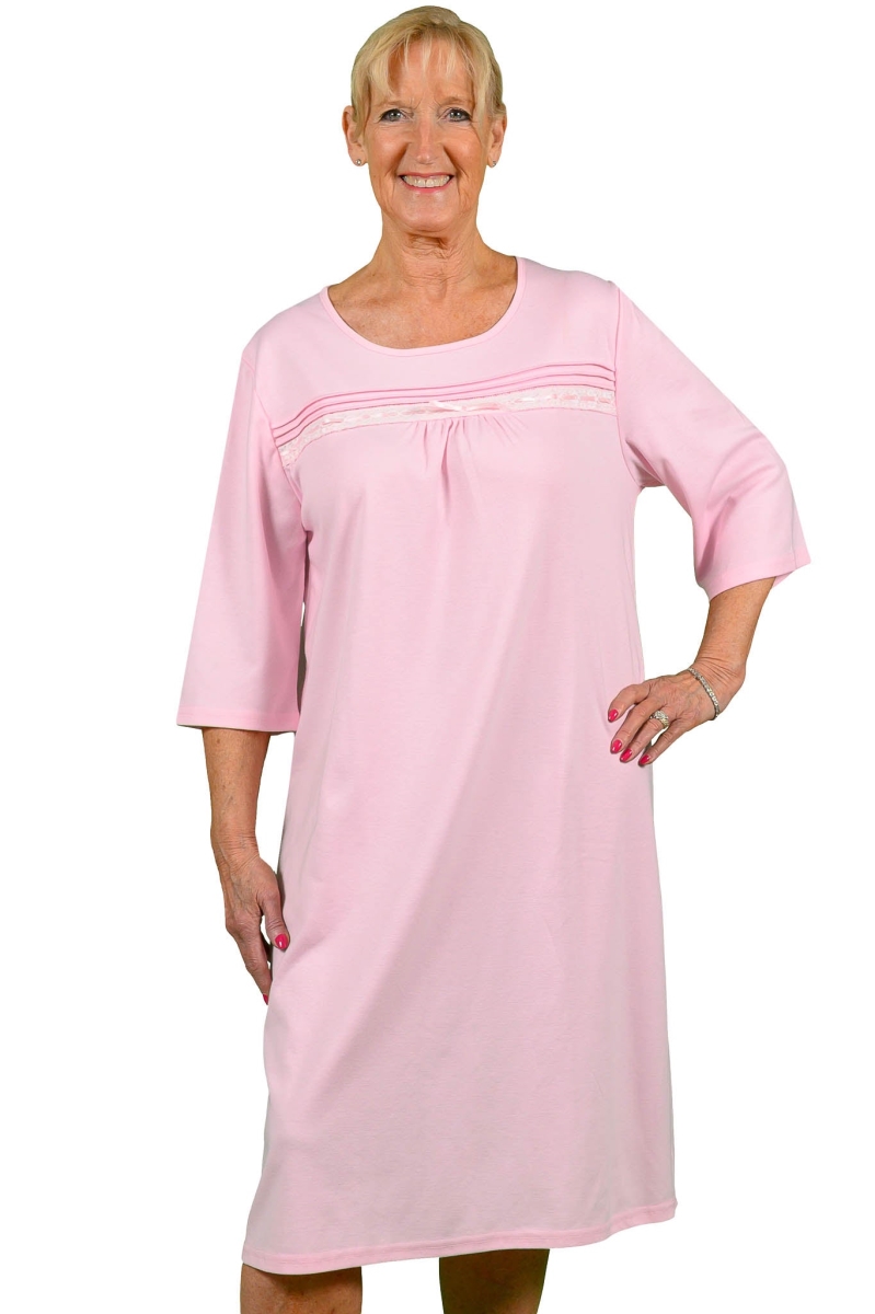 Adaptive Nightgown - Olivia - Pink - 2XL - Open Back Design