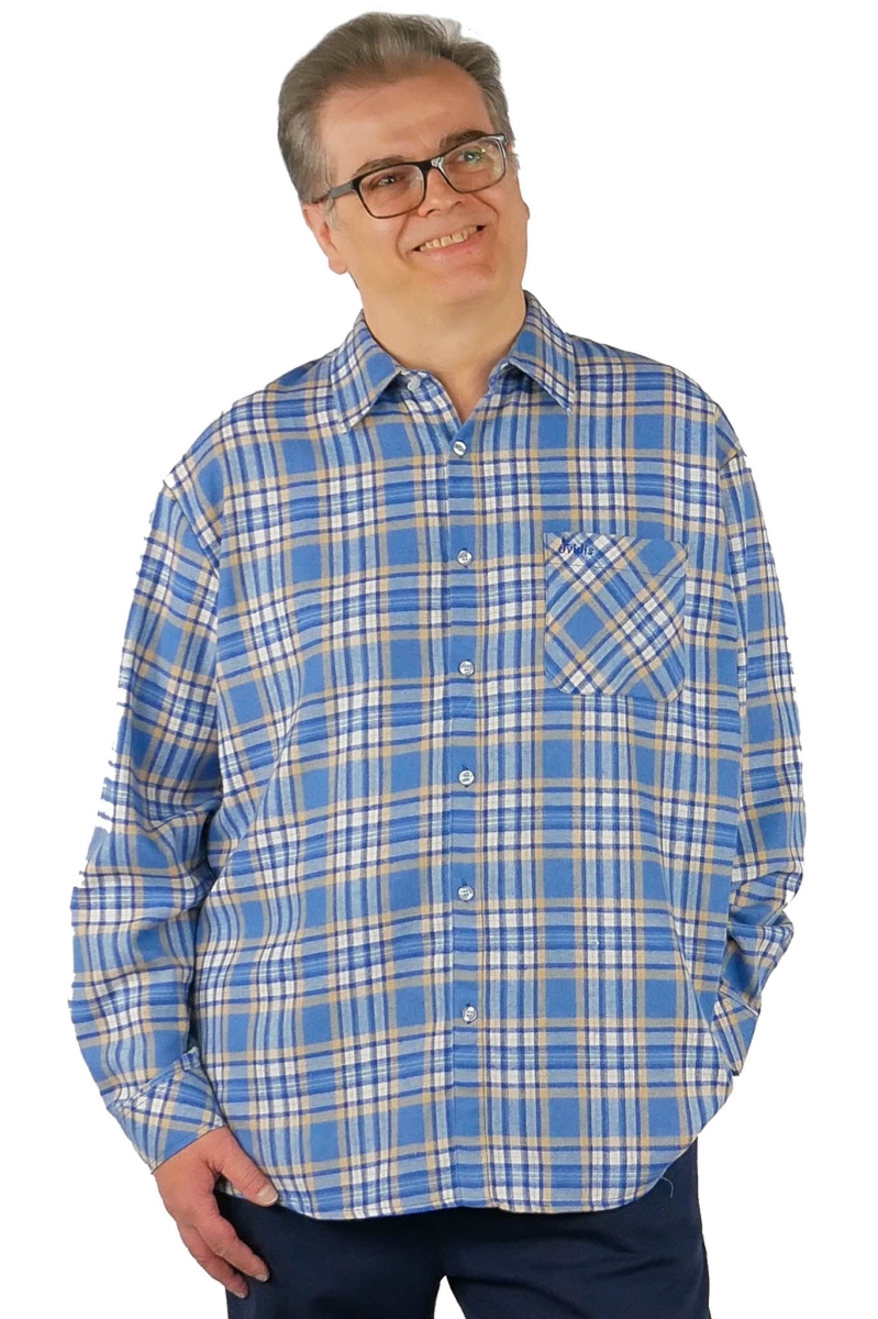 Men Adaptive Shirt - Theo, Blue - Small