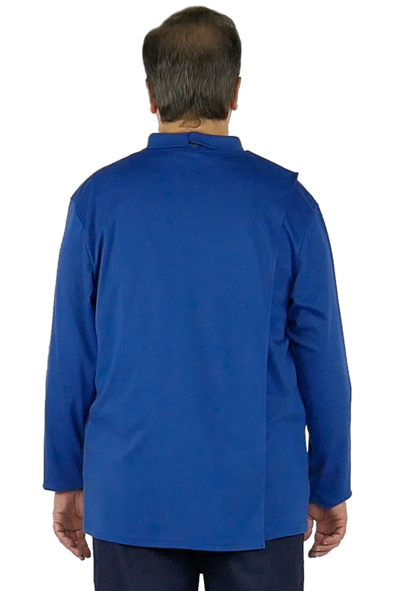 Men Long-Sleeved Adaptive Polo Shirt - Thomas - Blue - Medium