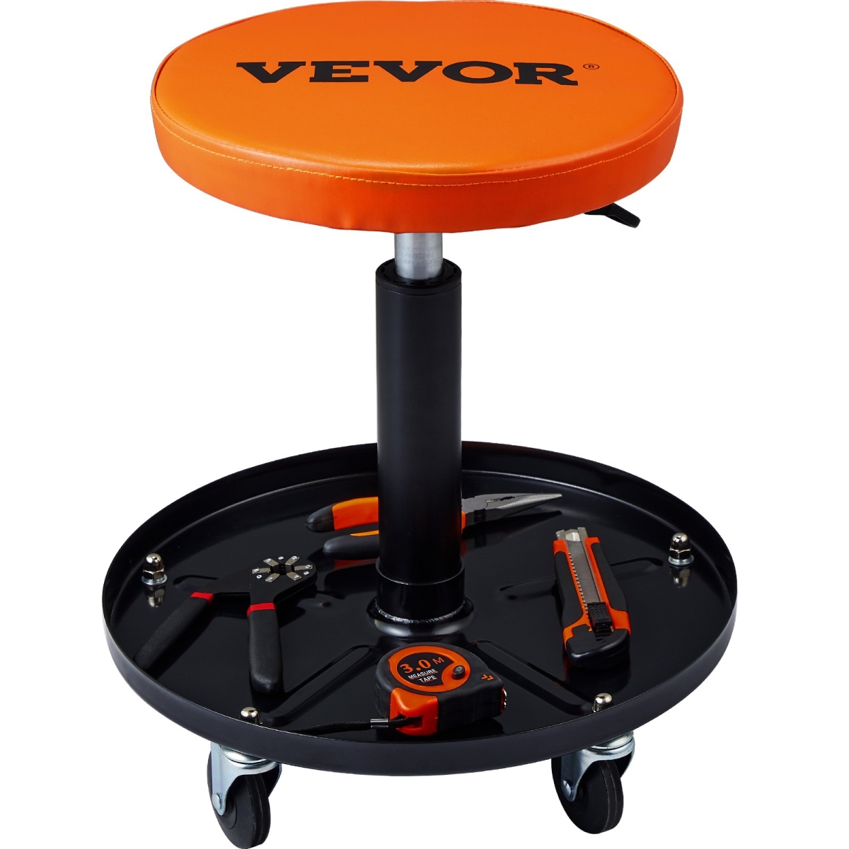 Picture of Vevor XCDKDGDYXY5257WDRV0 Adjustable Mechanics Rolling Creeper Seat Stool Tool Tray for Shop Garage