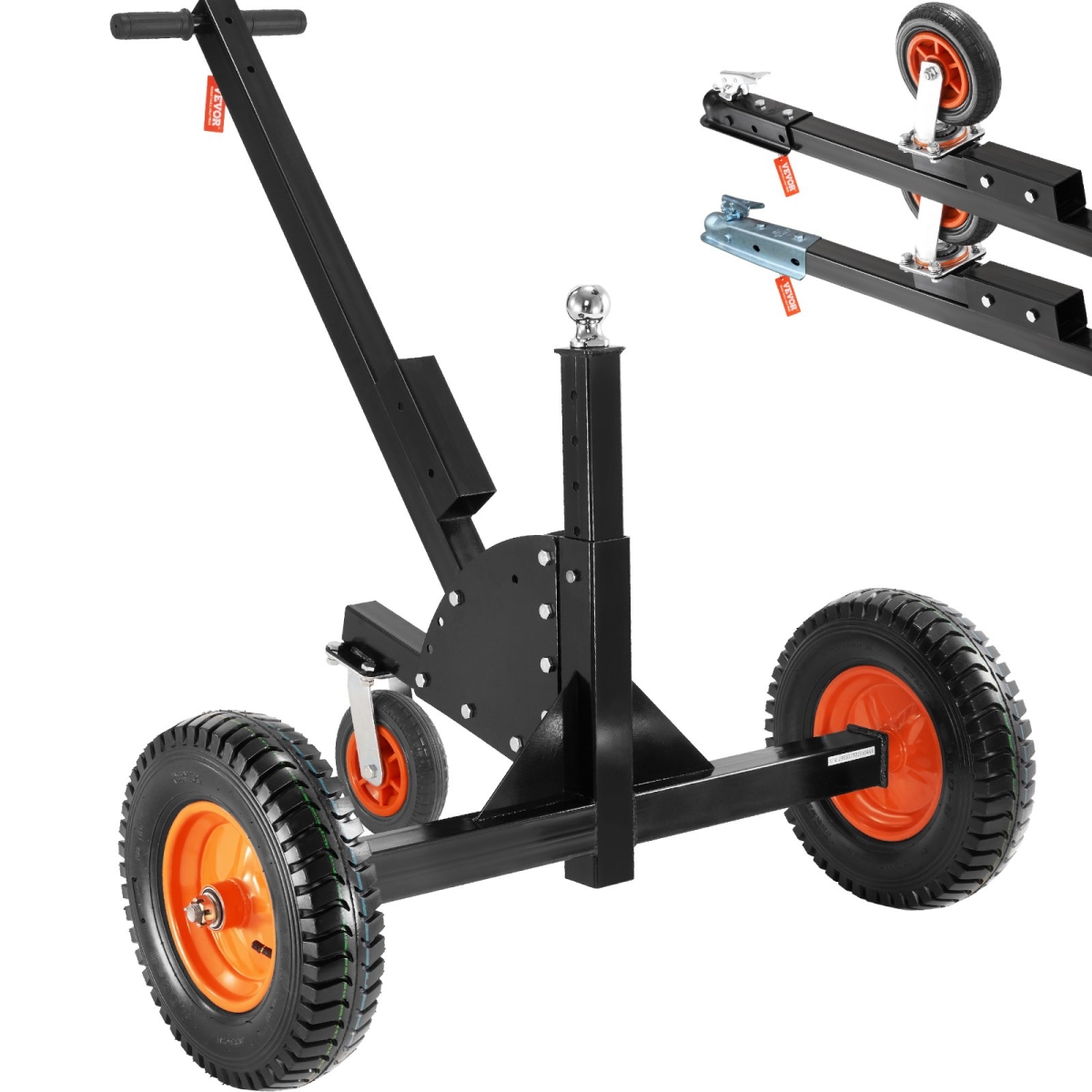 Picture of Vevor TYSDQYCB1500325WUV0 Adjustable Trailer Dolly&#44; 2-in-1 Trailer Mover with 23.6-35.4 in. Adjustable Height & 2 in. Ball&#44; 16 in. Pneumatic Tires & Universal Wheel - 1500 lbs