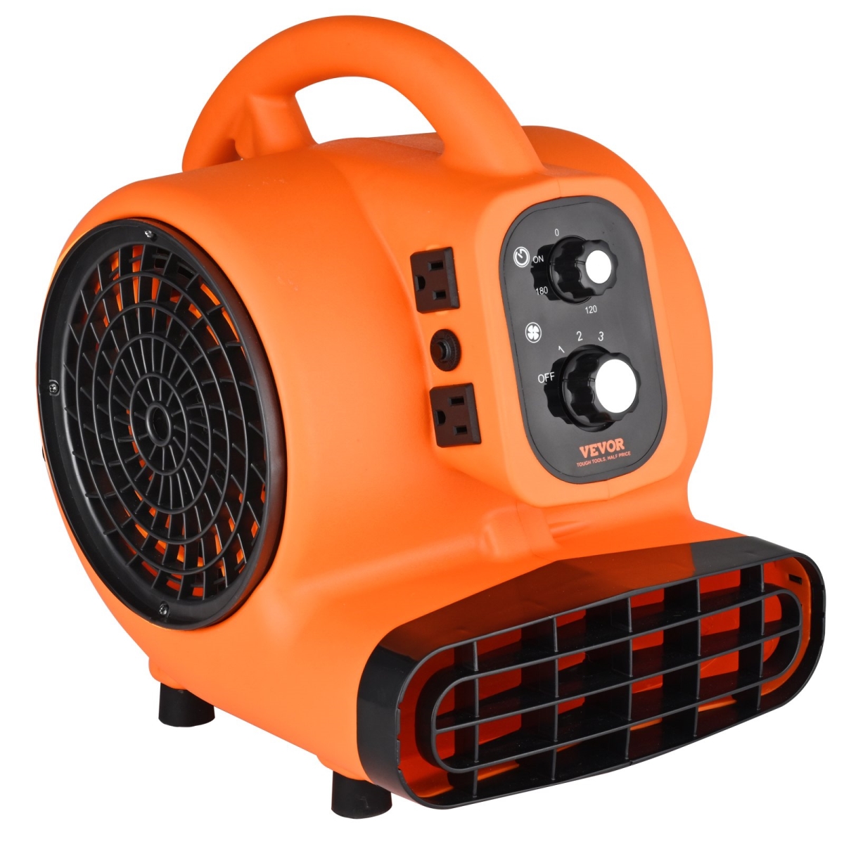 Picture of Vevor FXZXDMGFJ1450O1Z2V1 0.25 HP&#44; 1000 CFM Floor Blower&#44; Air Mover for Drying & Cooling&#44; Portable Carpet Dryer Fan with 4 Blowing Angles & Time Function
