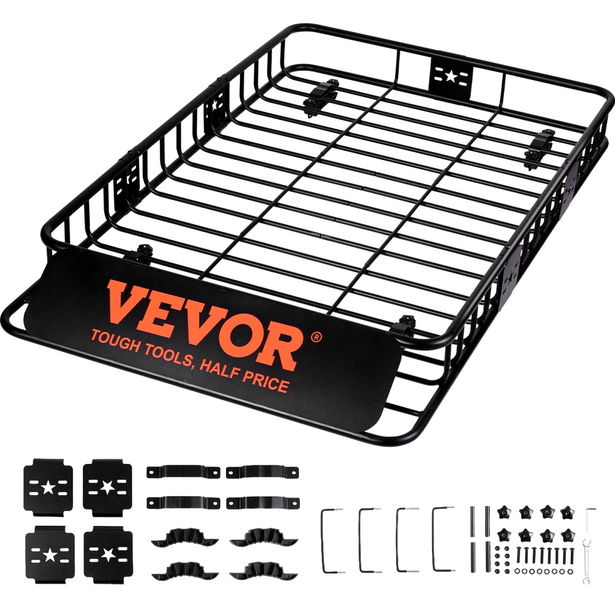 Picture of Vevor CDXLJJY364396P5CVV0 64 x 39 x 6 in. Roof Rack Cargo Basket&#44; Rooftop Cargo Carrier with Extension&#44; Heavy-Duty Universal Roof Rack Basket&#44; Luggage Holder for SUV&#44; Truck&#44; Vehicle - 200 lbs