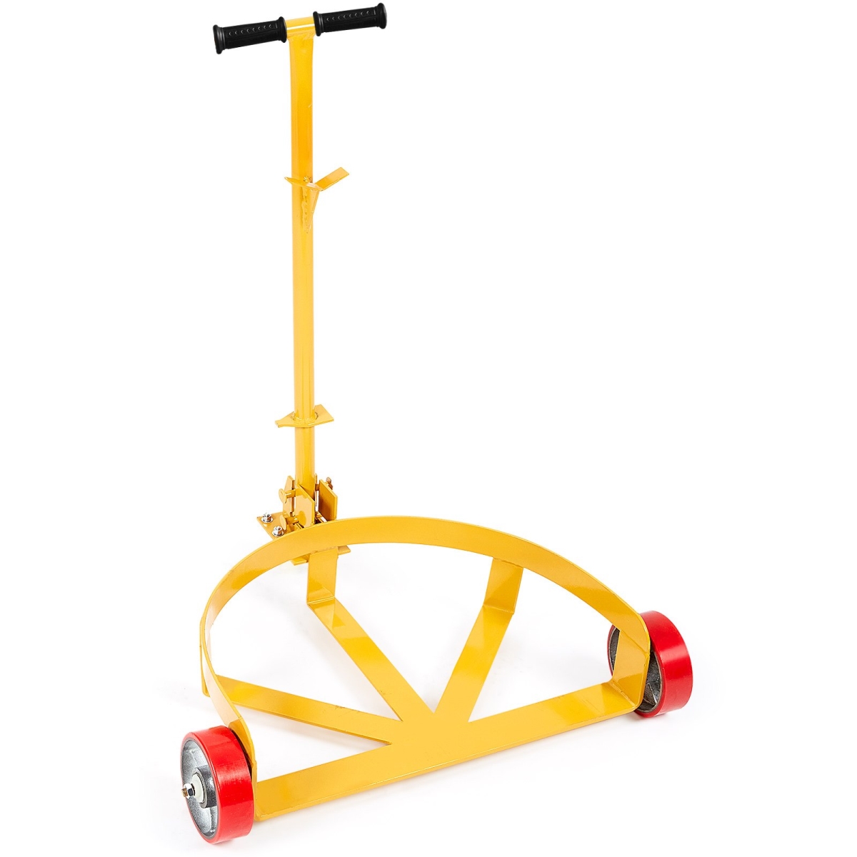 55 gal Drum Dolly Cap Barrel Dolly Cart Steel Low Profile with Adjustable Handle for Workshop Factory Docks, Yellow - 1200 lbs