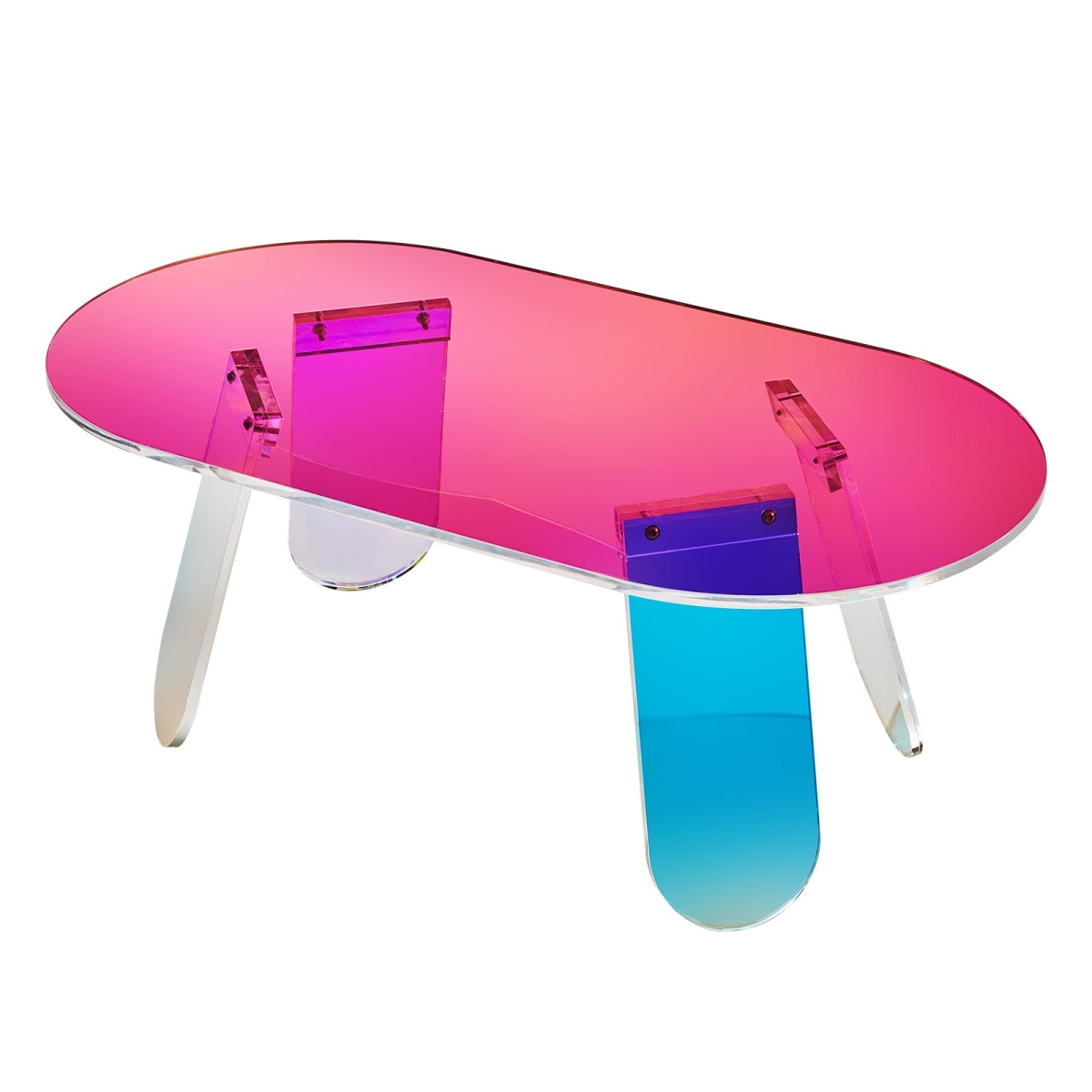 Picture of Vevor YKLKFZTYXXCSDUW2OV0 13.8 in. Acrylic Coffee Table&#44; Iridescent Acrylic End Table High Colorful Acrylic Side Table for Coffee&#44; Drink&#44; Food&#44; Snack used in Living Room