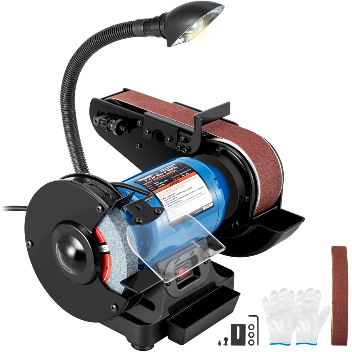 SDJ375WTS00000001V1 2 in. Belt Sander & 6 in. Disc Sander with Sturdy Base & LED Working Lamp