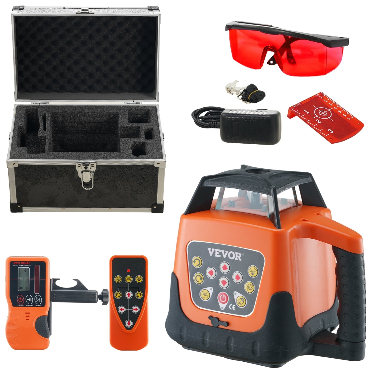 XZJG1650FT20MK1BXV1 1650 ft. 360 deg Automatic Self Leveling Rotary Rotating Laser Level Red Beam 500 m Range Tool