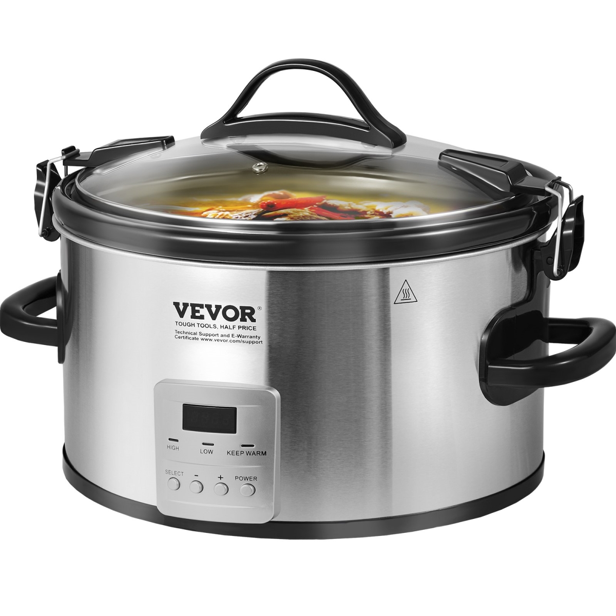 Picture of Vevor DGMDGTC8QT152CNBXV1 8 qt. 320W Electric Slow Cooker Pot with 3-Level Heat Settings Digital Slow Cookers with 20 Hours Max Timer