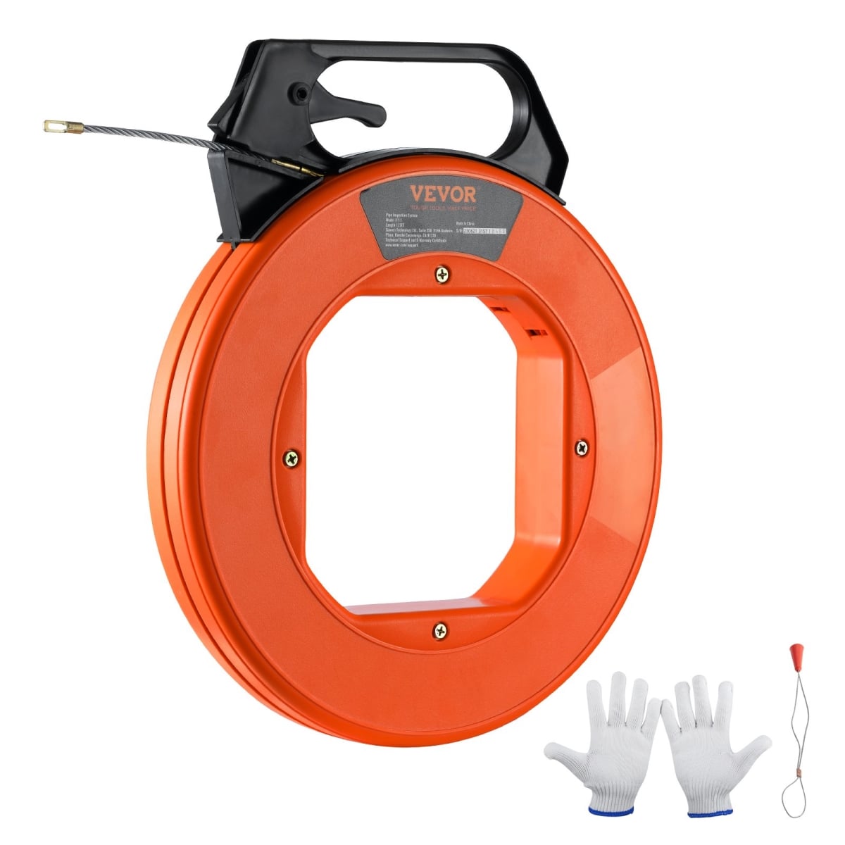 125 ft. 0.187 in. Fish Tape, PET Wire Puller with Optimized Housing & Handle, Easy-to-Use Cable Puller Tool, Flexible Wire Fishing Tools