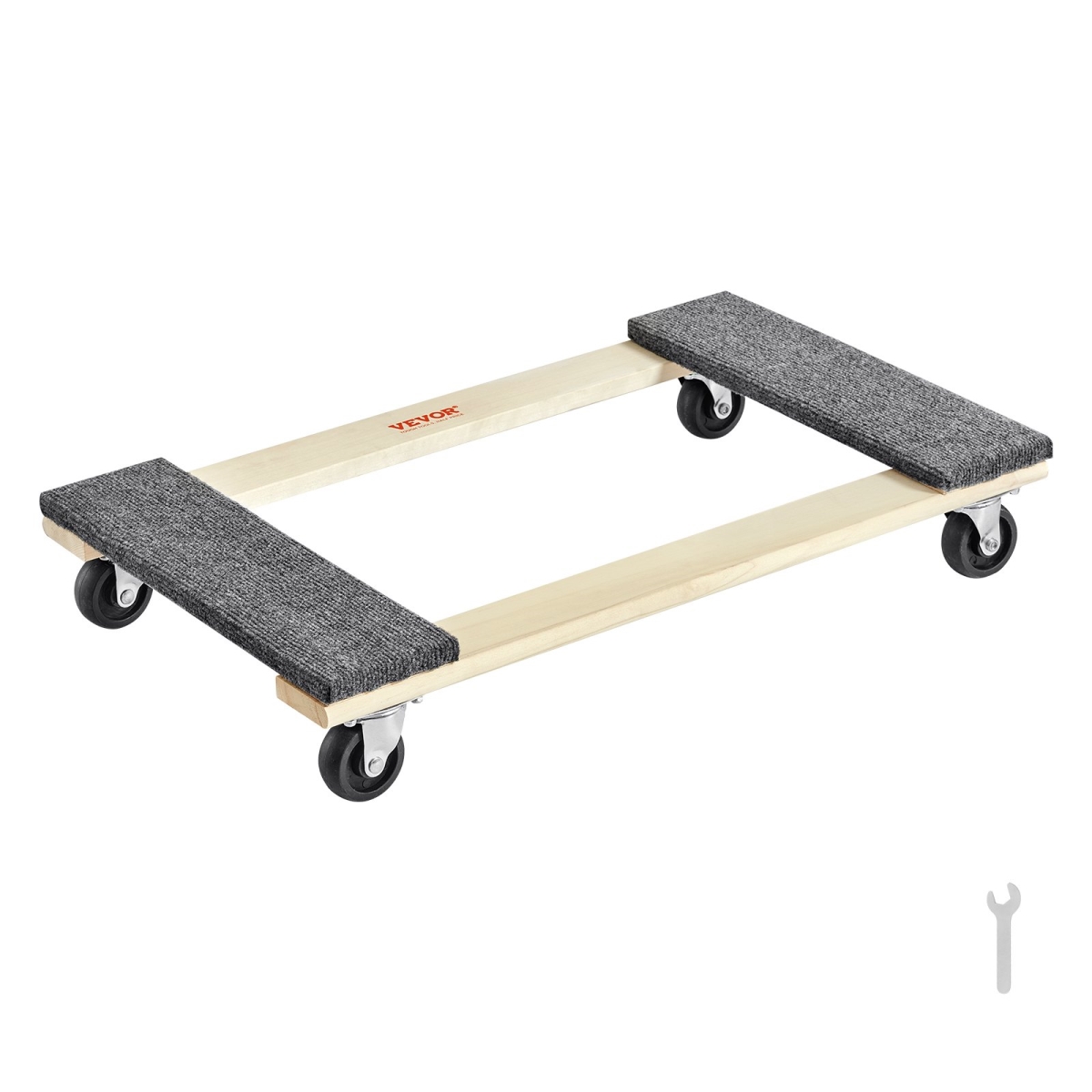 18 x 30 in. Furniture Dolly - PP Swivel Casters - Heavy Duty Hardwood Furniture Moving Dolly - Movers Dolly - Moving Cart with Wheels - 1000 lbs