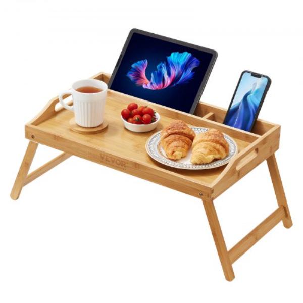 Picture of Vevor ZCTP1JT19811XDPTJV0 19.7 x 11.8 in. Bamboo Bed Tray&#44; Breakfast Serving Table&#44; Laptop Desk with Folding Legs