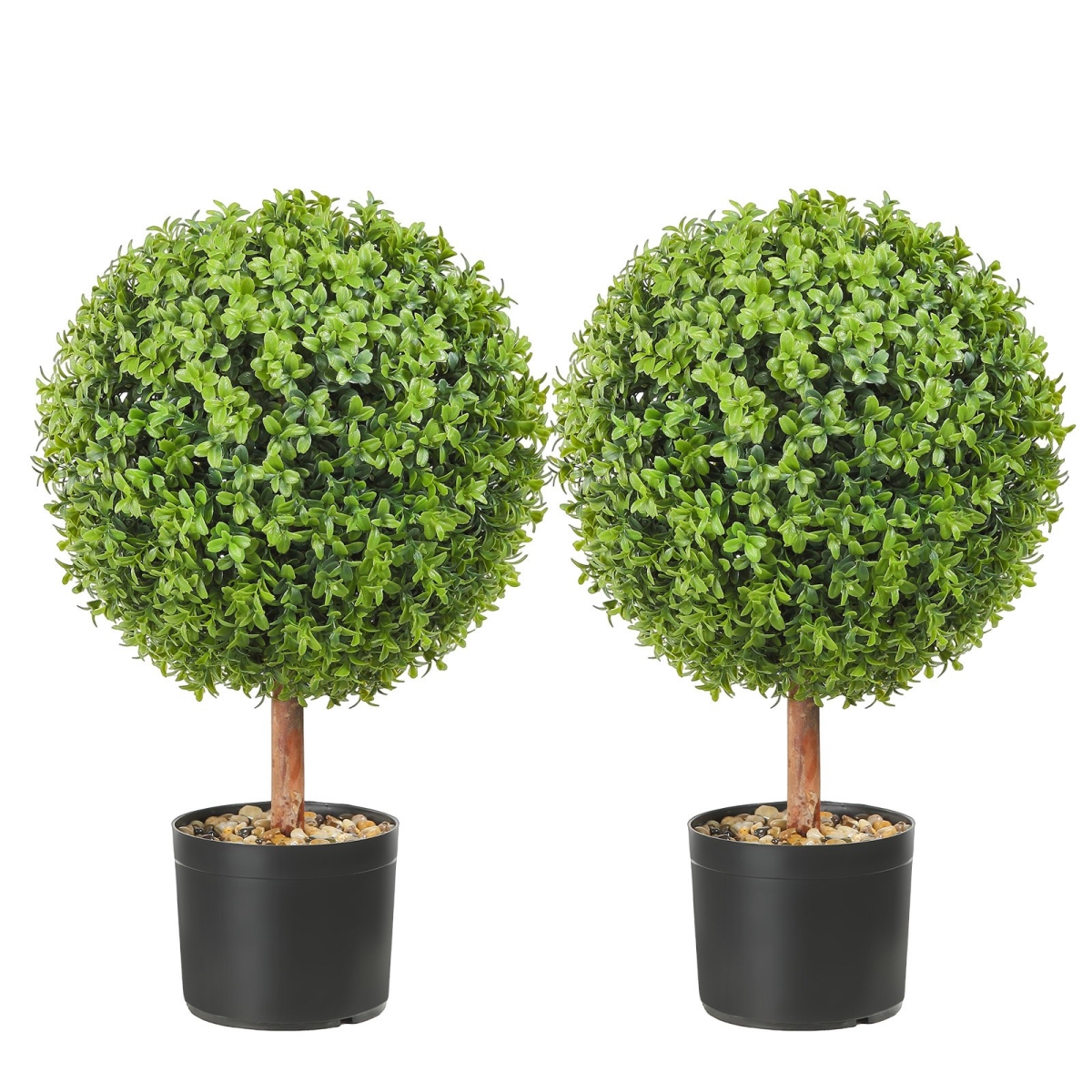 Picture of Vevor HYMRGXJS24YCVVYKMV0 22 in. Artificial Topiaries Boxwood Trees - Green Artificial Boxwood Topiaries with Containers Ball-Shape Plant - 4 Piece